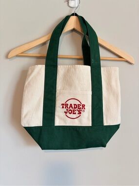 Trader Joe’s mini Green & Cream Canvas Tote Bag